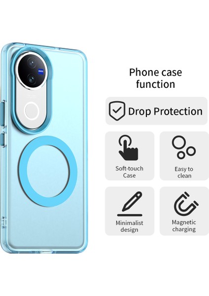 Vivo V50 5g Kılıf Magsafe Anti Drop Hibrit Telefon Arka Kapağı ile Uyumlu-Mavi (Yurt Dışından) modelleri