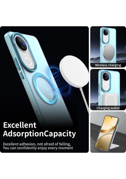 Vivo V50 5g Kılıf Magsafe Anti Drop Hibrit Telefon Arka Kapağı ile Uyumlu-Mavi (Yurt Dışından) fırsatları