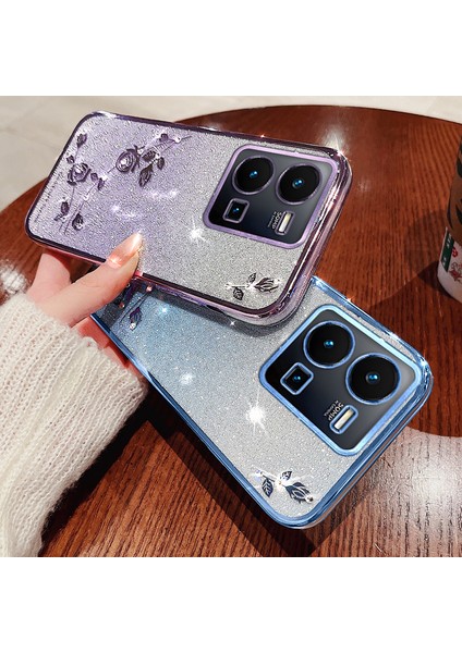 Kadem Vivo Y35 4g (2022) Için Yapay Elmas Çiçek Degrade Tpu Kapak Parıltılı Çizilmez Telefon Kılıfı-Gül Altını (Yurt Dışından) modelleri