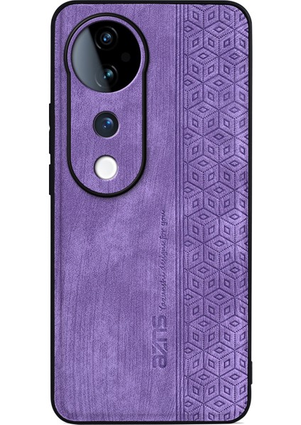 Azns Vivo S19 Pro 5g Kılıf Deri+Tpu Telefon Kılıfı Baskılı Desen-Mor (Yurt Dışından)