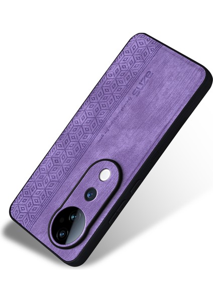 Azns Vivo S19 Pro 5g Kılıf Deri+Tpu Telefon Kılıfı Baskılı Desen-Mor (Yurt Dışından)
