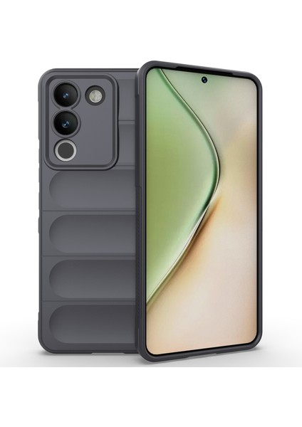 Vivo Y200(HINDISTAN)5G Tpu Kılıf Düşmeye Lı Telefon Arka Kapağı-Koyu Gri (Yurt Dışından)