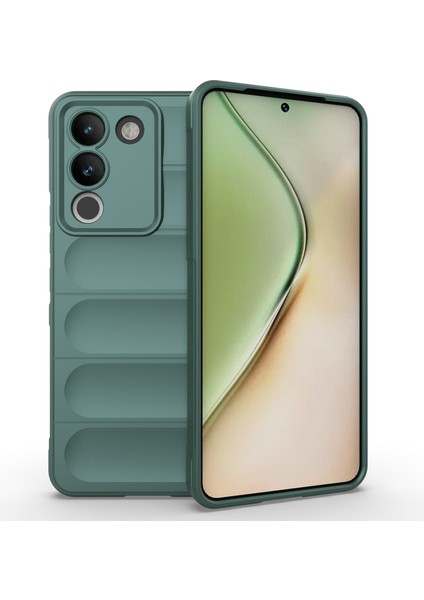 Vivo Y200(HINDISTAN)5G Tpu Kılıf Düşmeye Lı Telefon Arka Kapağı-Yeşil (Yurt Dışından)