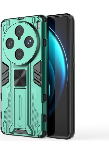 Vivo X100 Pro 5g Telefon Kılıfı Kickstand Pc+Tpu Düşmeye Lı Kılıf-Yeşil (Yurt Dışından)