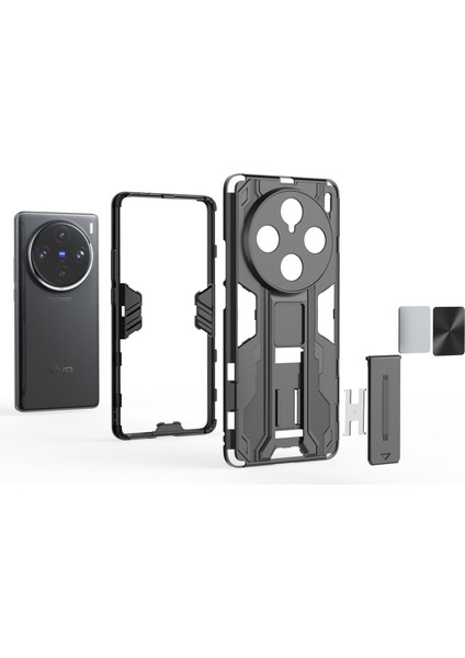 Vivo X100 Pro 5g Telefon Kılıfı Kickstand Pc+Tpu Düşmeye Lı Kılıf-Kırmızı (Yurt Dışından) fiyatları