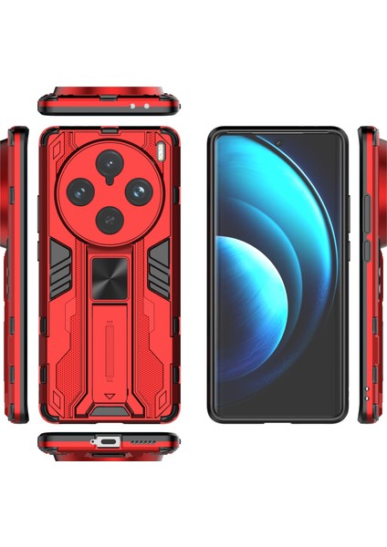 Vivo X100 Pro 5g Telefon Kılıfı Kickstand Pc+Tpu Düşmeye Lı Kılıf-Kırmızı (Yurt Dışından) fırsatları
