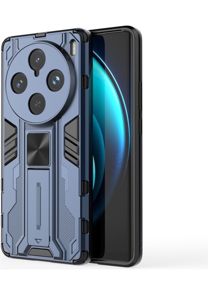 Vivo X100 Pro 5g Telefon Kılıfı Kickstand Pc+Tpu Düşmeye Lı Kılıf-Mavi (Yurt Dışından)