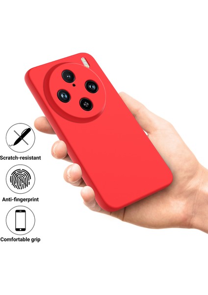 Vivo X100 Pro 5g Kılıf Slim-Fit Telefon Kılıfı Sıvı Silikon Telefon Kabuğu Kayışlı-Kırmızı (Yurt Dışından) modelleri