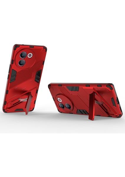 Vivo V30E 5g Kickstand Kılıfı Pc+Tpu Darbeye Dayanıklı Çizilmez Telefon Kılıfı-Kırmızı (Yurt Dışından) modelleri
