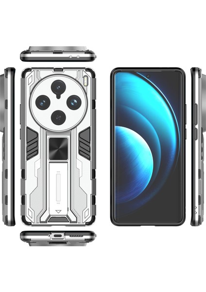 Vivo X100 Pro 5g Telefon Kılıfı Kickstand Pc+Tpu Düşme Önleyici Kılıf-Gümüş (Yurt Dışından) fırsatları