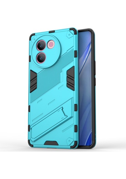 Vivo V30E 5g Kickstand Kılıfı Pc+Tpu Darbeye Dayanıklı Çizilmez Telefon Kılıfı-Bebek Mavisi (Yurt Dışından)