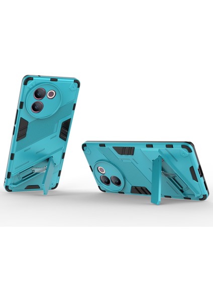Vivo V30E 5g Kickstand Kılıfı Pc+Tpu Darbeye Dayanıklı Çizilmez Telefon Kılıfı-Bebek Mavisi (Yurt Dışından)