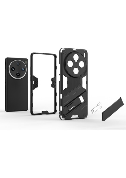 Vivo X100 Pro 5g Kickstand Telefon Kılıfı Çift Katmanlı Şok Emici Kapak-Siyah (Yurt Dışından) fiyatları