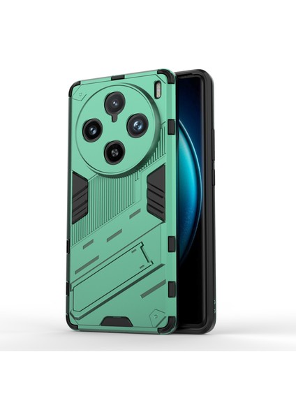 Vivo X100 Pro 5g Kickstand Telefon Kılıfı Çift Katmanlı Şok Emici Kapak-Yeşil (Yurt Dışından)