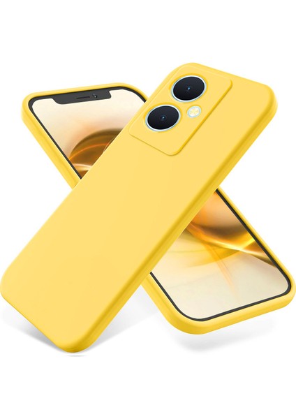 Vivo Y78 5G/V29 Lite 5g Darbeye Dayanıklı Yumuşak Astarlı Telefon Kılıfı Sıvı Silikon Cep Telefonu Kılıfı Kayışlı-Sarı (Yurt Dışından) fiyatları
