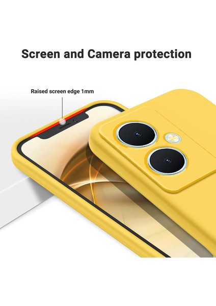 Vivo Y78 5G/V29 Lite 5g Darbeye Dayanıklı Yumuşak Astarlı Telefon Kılıfı Sıvı Silikon Cep Telefonu Kılıfı Kayışlı-Sarı (Yurt Dışından) indirimleri