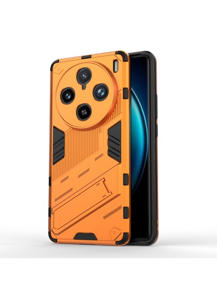 Vivo X100 Pro 5g Kickstand Telefon Kılıfı Çift Katmanlı Şok Emici Kapak-Turuncu (Yurt Dışından)