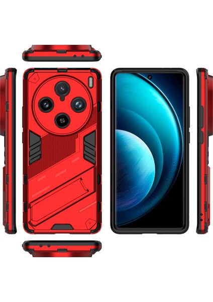 Vivo X100 Pro 5g Kickstand Telefon Kılıfı Çift Katmanlı Şok Emici Kapak-Kırmızı (Yurt Dışından) fırsatları