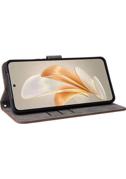 Vivo V29E(GLOBAL)5G/Y200(HINDISTAN)5G Kılıf Rfıd Engelleme Cüzdan Standı Kılıfı Kayışlı-Kahverengi (Yurt Dışından) modelleri