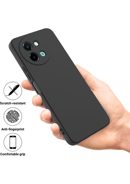 Vivo Y38 5g Kılıf Sıvı Silikon Koruyucu Telefon Kılıfı Kayışlı-Siyah (Yurt Dışından) fiyatları