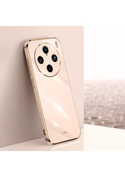 Xınlı Vivo X100 Pro 5g Telefon Kılıfı Tpu Koruma Kapağı Elektrokaplama Altın Kenarlar-Pembe (Yurt Dışından) indirimleri