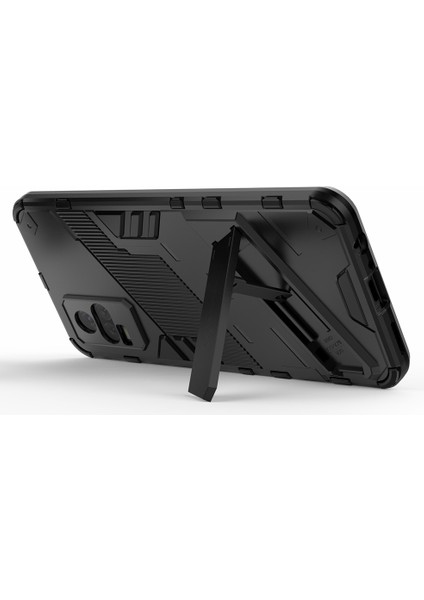 Kickstand Toz Geçirmez Sağlam Çift Katmanlı Hibrit Sert Pc Yumuşak Tpu Darbeye Dayanıklı Koruyucu Kılıf Vivo V21E 4G/Y73 (2021)-SIYAH (Yurt Dışından) modelleri