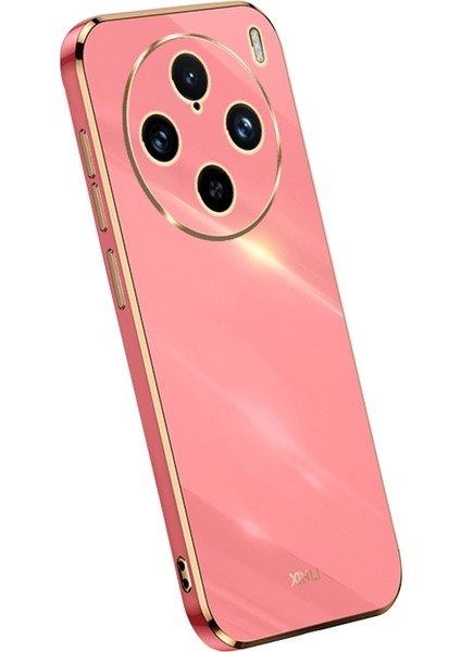 Xınlı Vivo X100 Pro 5g Telefon Kılıfı Tpu Koruma Kapağı Elektrokaplama Altın Kenarlar-Kırmızı (Yurt Dışından)