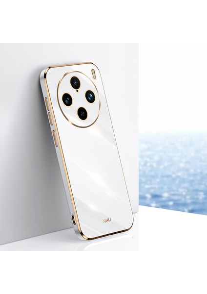 Xınlı Vivo X100 Pro 5g Telefon Kılıfı Tpu Koruma Kılıfı Elektrokaplama Altın Kenarlar-Beyaz (Yurt Dışından) indirimleri
