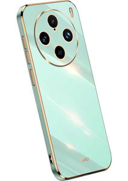 Xınlı Vivo X100 Pro 5g Telefon Kılıfı Tpu Koruma Kılıfı Elektrokaplama Altın Kenarlar-Camgöbeği (Yurt Dışından)