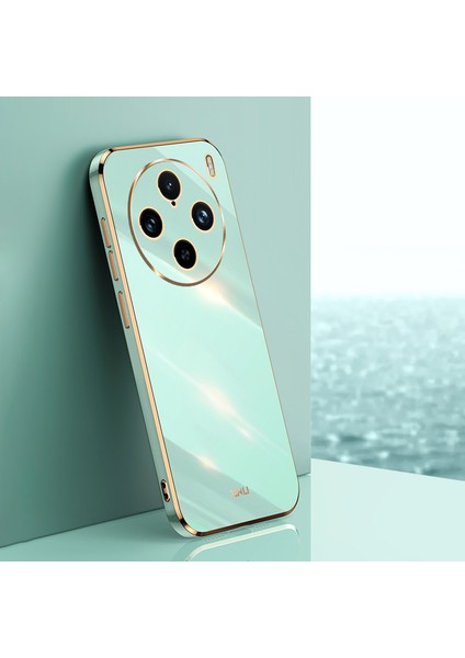 Xınlı Vivo X100 Pro 5g Telefon Kılıfı Tpu Koruma Kılıfı Elektrokaplama Altın Kenarlar-Camgöbeği (Yurt Dışından) modelleri
