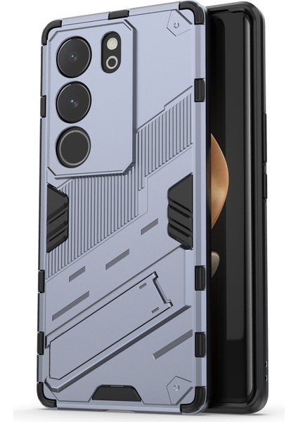 Vivo S17 5G/S17 Pro 5g Kickstand Arka Kapak Darbeye Dayanıklı Pc+Tpu Telefon Kılıfı-Gri (Yurt Dışından)