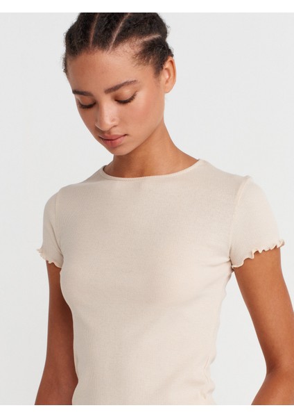 31935 Kısa Kollu T-Shirt-Bej modelleri
