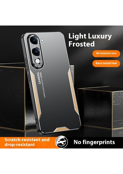 Vivo Y04 4G/Y29S 5g Telefon Kılıfı Alüminyum Alaşımlı Tpu Pc Arka Kapak-Mavi (Yurt Dışından) modelleri