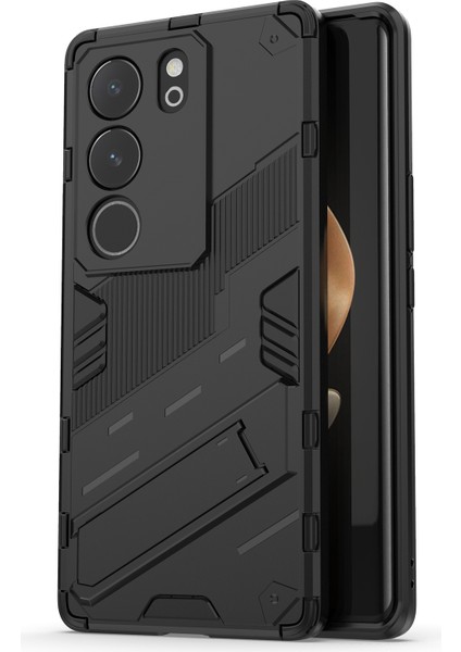 Vivo S17 5G/S17 Pro 5g Kickstand Arka Kapak Darbeye Dayanıklı Pc+Tpu Telefon Kılıfı-Siyah (Yurt Dışından)