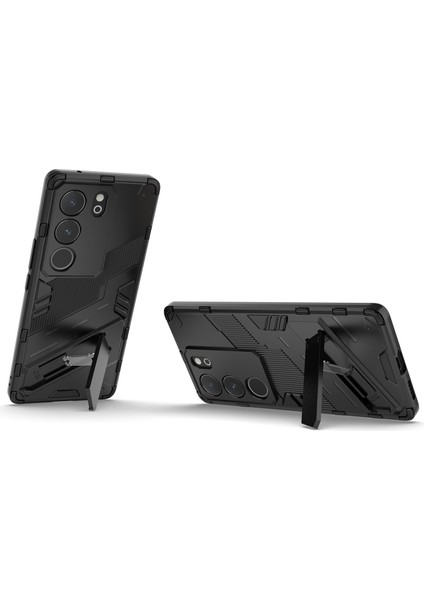 Vivo S17 5G/S17 Pro 5g Kickstand Arka Kapak Darbeye Dayanıklı Pc+Tpu Telefon Kılıfı-Siyah (Yurt Dışından) fiyatları