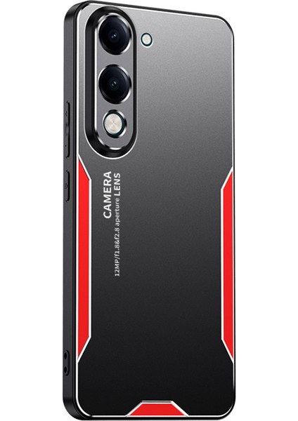 Vivo Y04 4G/Y29S 5g Telefon Kılıfı Alüminyum Alaşımlı Tpu Pc Arka Kapak-Kırmızı (Yurt Dışından)