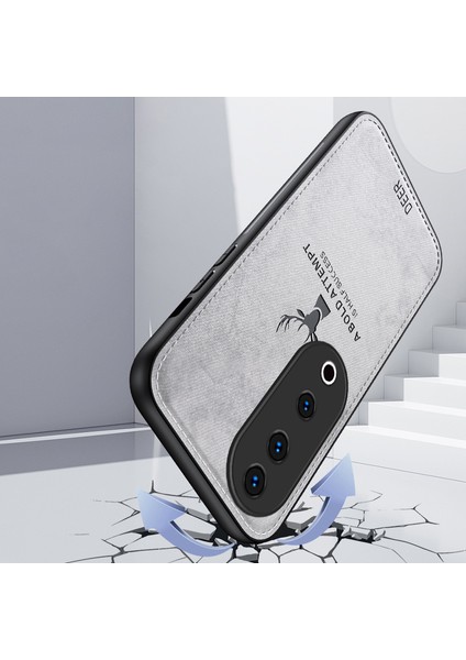 Vivo S19 Pro 5g Kılıf Geyik Desenli Deri+Pc+Tpu Ince Telefon Kılıfı-Siyah (Yurt Dışından)