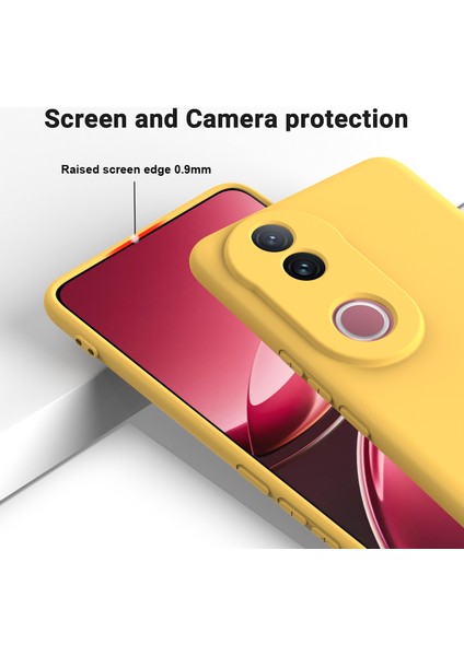 Vivo V50 5g Sıvı Silikon Kılıf Telefon Arka Kapağı El Kayışı Ile-Sarı (Yurt Dışından) fırsatları
