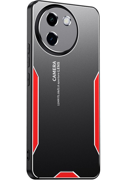 Vivo Y200I 5g Darbeye Dayanıklı Kılıf Alüminyum Alaşım + Pc + Tpu Telefon Arka Koruyucu-Kırmızı (Yurt Dışından)