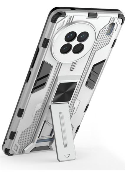 Vivo X90 5g Sert Pc Yumuşak Tpu Çift Katmanlı Düşmeye Karşı Telefon Kılıfı Kamera Koruması Ayaklık Kapağı-Gümüş (Yurt Dışından) modelleri