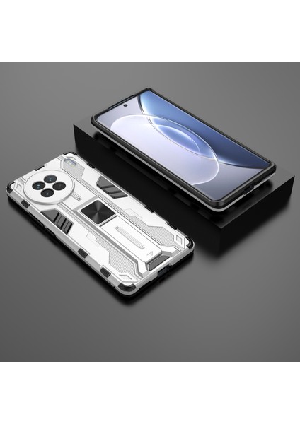 Vivo X90 5g Sert Pc Yumuşak Tpu Çift Katmanlı Düşmeye Karşı Telefon Kılıfı Kamera Koruması Ayaklık Kapağı-Gümüş (Yurt Dışından) indirimleri