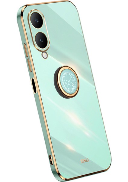 Xınlı Vivo Y17S 4g Koruyucu Kılıf Tpu Ayaklı Telefon Kılıfı Galvanik Altın Kenar-Camgöbeği (Yurt Dışından)