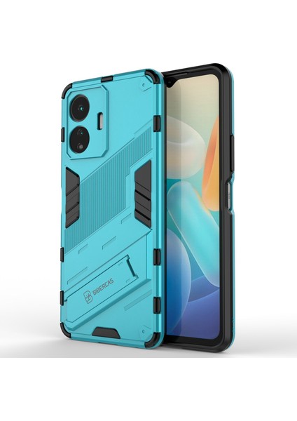 Vivo Y77 5g Hibrit Tpu+Pc Telefon Kılıfı Kickstand Çizilmez Cep Telefonu Arka Kapağı-Bebek Mavisi (Yurt Dışından)