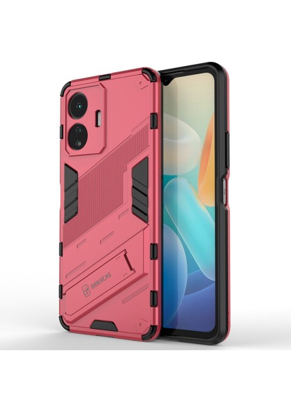 Vivo Y77 5g Hibrit Tpu+Pc Telefon Kılıfı Kickstand Çizilmez Cep Telefonu Arka Kapağı-Gül (Yurt Dışından)