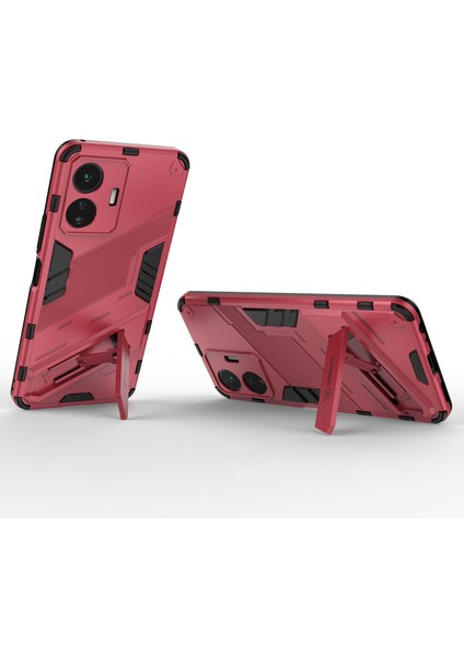 Vivo Y77 5g Hibrit Tpu+Pc Telefon Kılıfı Kickstand Çizilmez Cep Telefonu Arka Kapağı-Gül (Yurt Dışından) modelleri