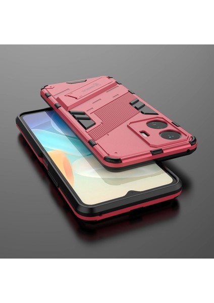 Vivo Y77 5g Hibrit Tpu+Pc Telefon Kılıfı Kickstand Çizilmez Cep Telefonu Arka Kapağı-Gül (Yurt Dışından) fırsatları