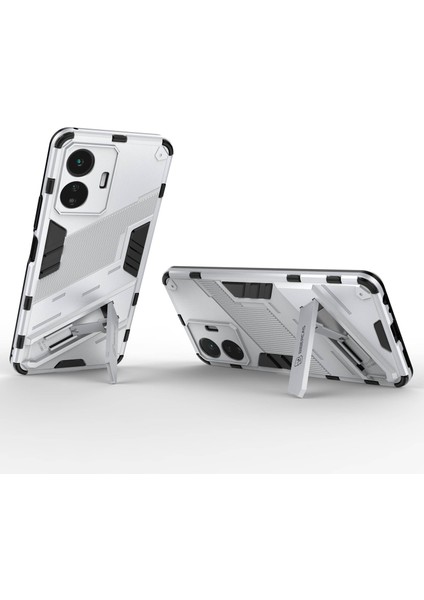 Vivo Y77 5g Hibrit Tpu+Pc Telefon Kılıfı Kickstand Çizilmez Cep Telefonu Arka Kapağı-Beyaz (Yurt Dışından) modelleri