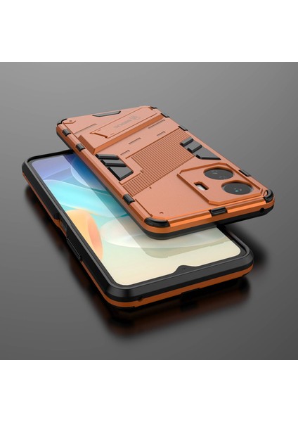 Vivo Y77 5g Hibrit Tpu+Pc Telefon Kılıfı Kickstand Çizilmez Cep Telefonu Arka Kapağı-Turuncu (Yurt Dışından) fırsatları