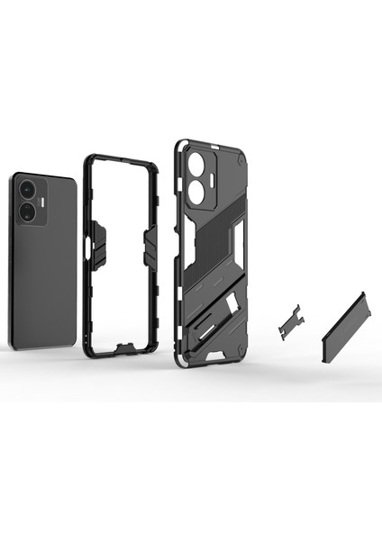 Vivo Y77 5g Hibrit Tpu+Pc Telefon Kılıfı Kickstand Çizilmez Cep Telefonu Arka Kapağı-Yeşil (Yurt Dışından) fiyatları