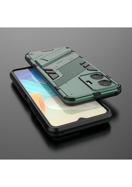 Vivo Y77 5g Hibrit Tpu+Pc Telefon Kılıfı Kickstand Çizilmez Cep Telefonu Arka Kapağı-Yeşil (Yurt Dışından) fırsatları